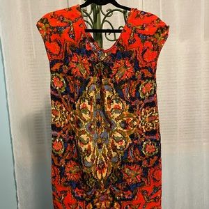 Anthropologie red medallion mini dress
